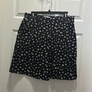 High Waisted Navy Blue Floral Shorts | Talbots Size 14
